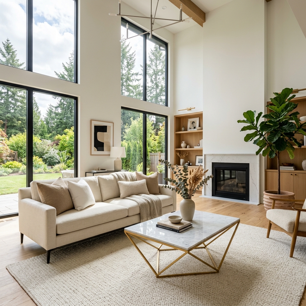 Phòng khách Scandinavian hiện đại